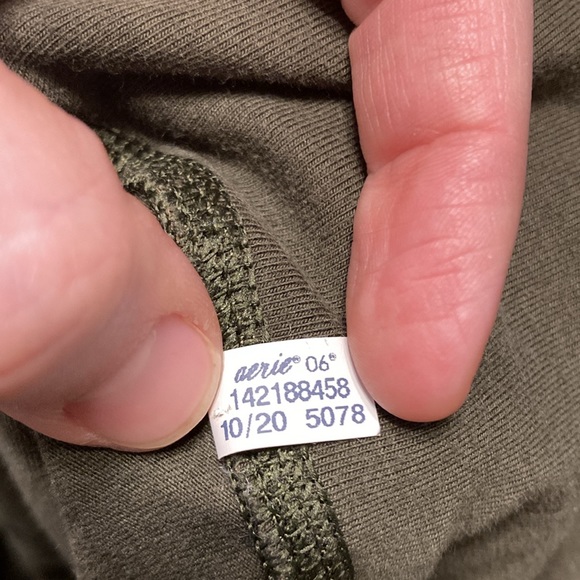 Aerie Womens Size M Offline OG Leggings Regular Rise Full Length Olive Green - Picture 10 of 13